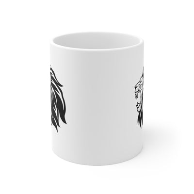 Lion 11oz White Mug