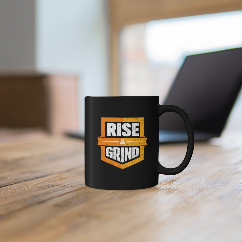 Rise And Grind 11oz Black Mug