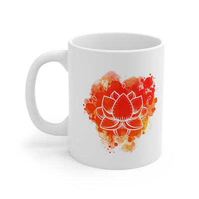 Yoga Lotus Flower 11oz White Mug