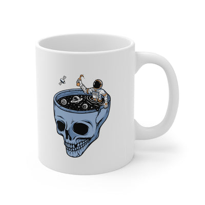 Astronauts in the skull pool 11oz White Mug