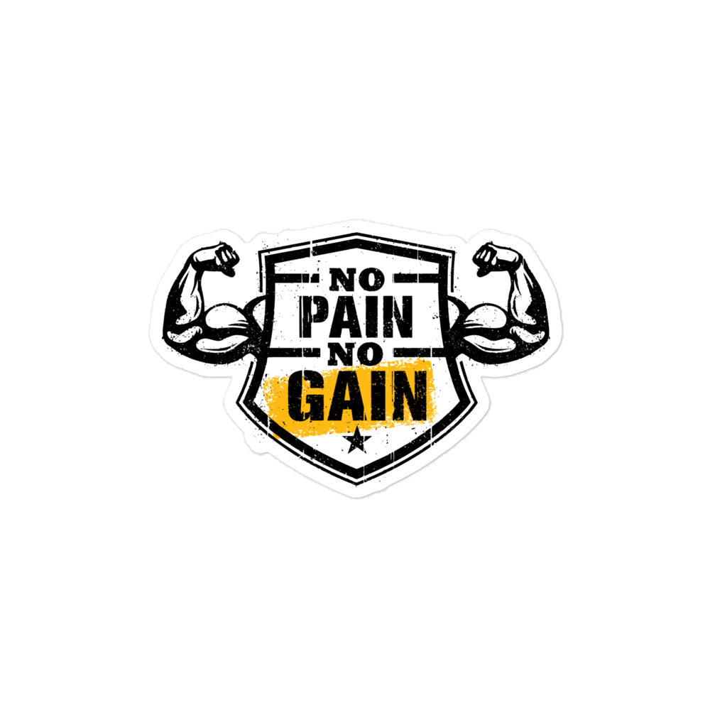 No Pain No Gain Bubble-free Stickers