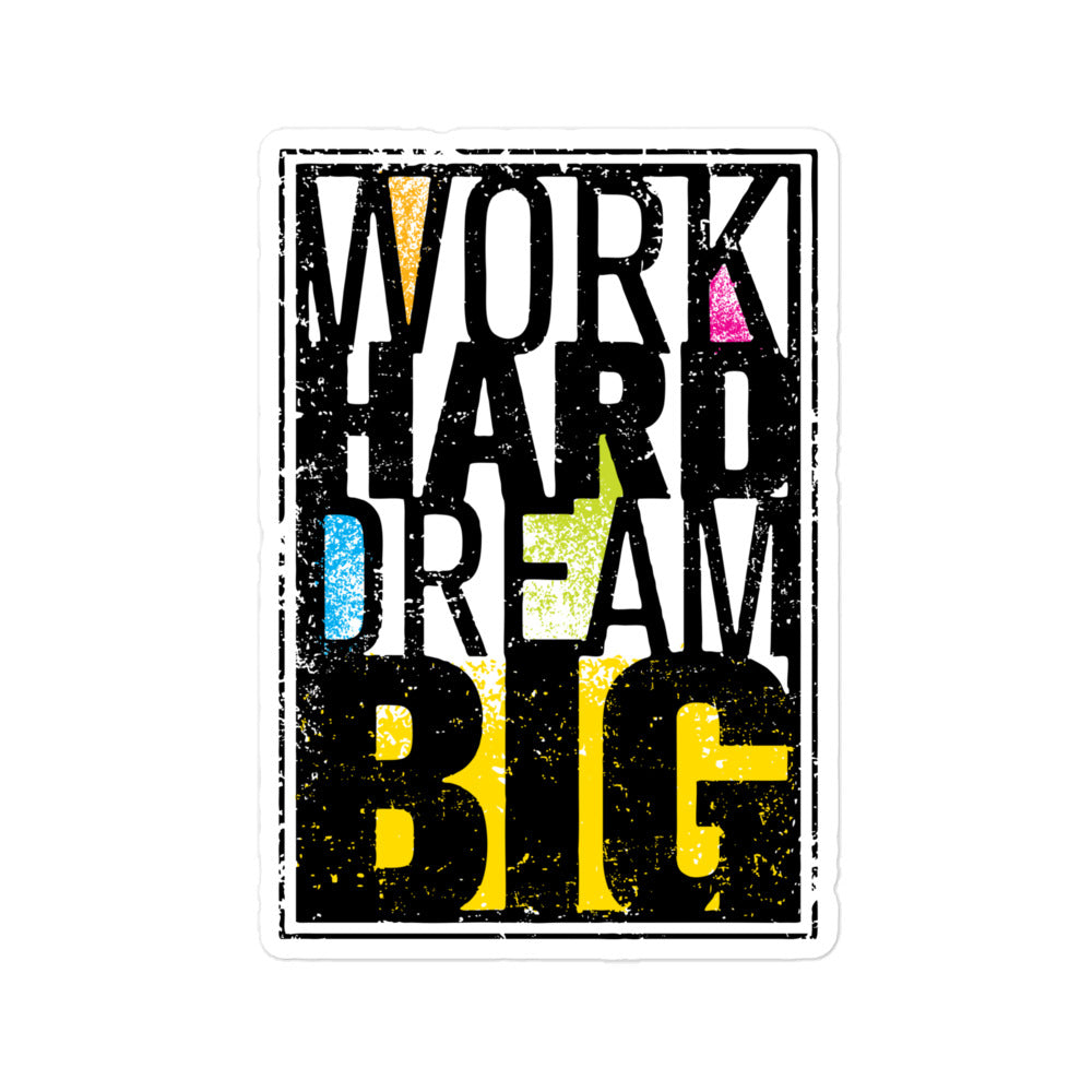 Word Hard Dream Big Bubble-Free Stickers