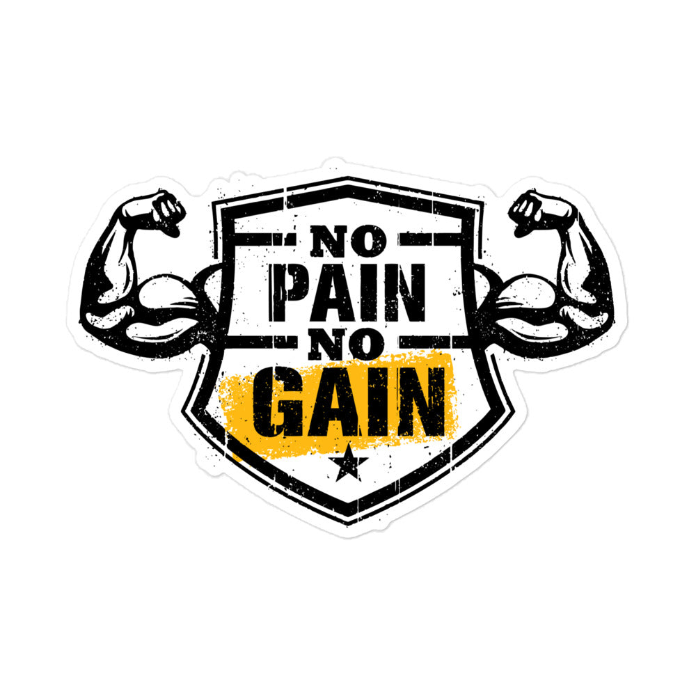 No Pain No Gain Bubble-free Stickers