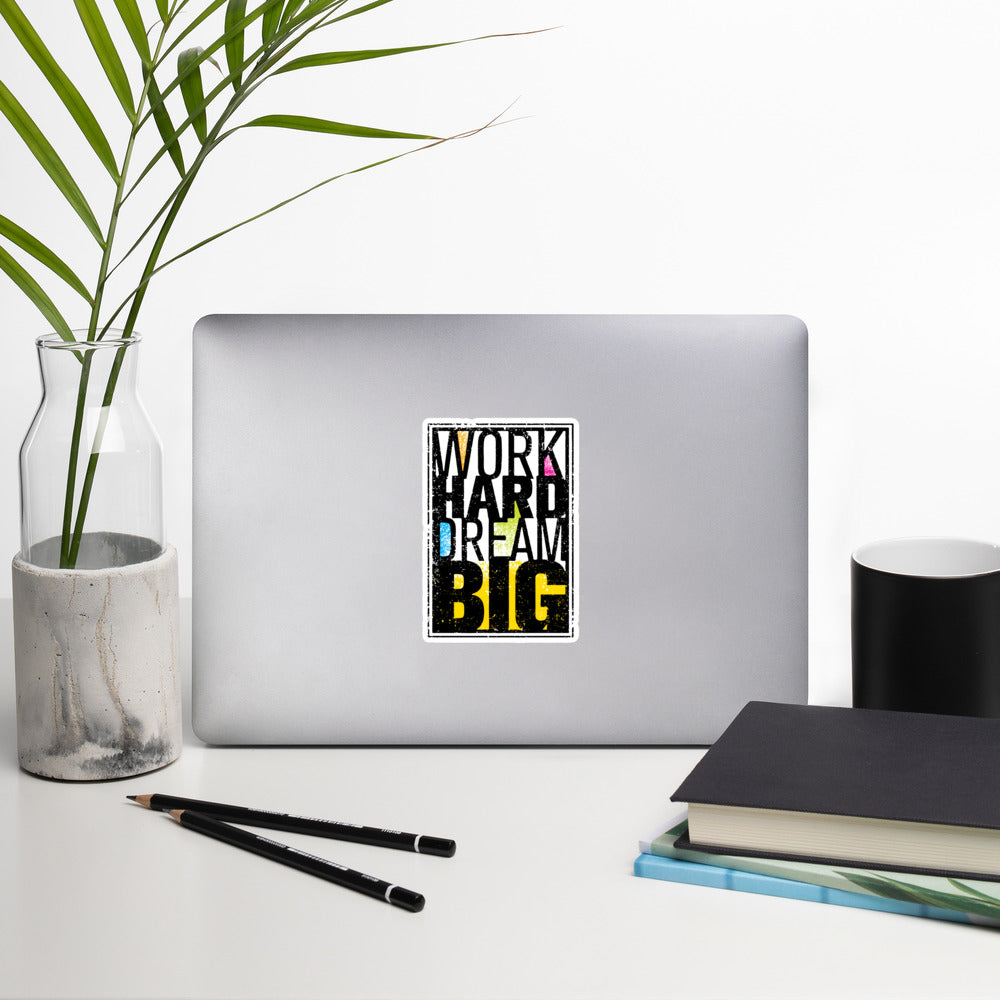 Word Hard Dream Big Bubble-Free Stickers