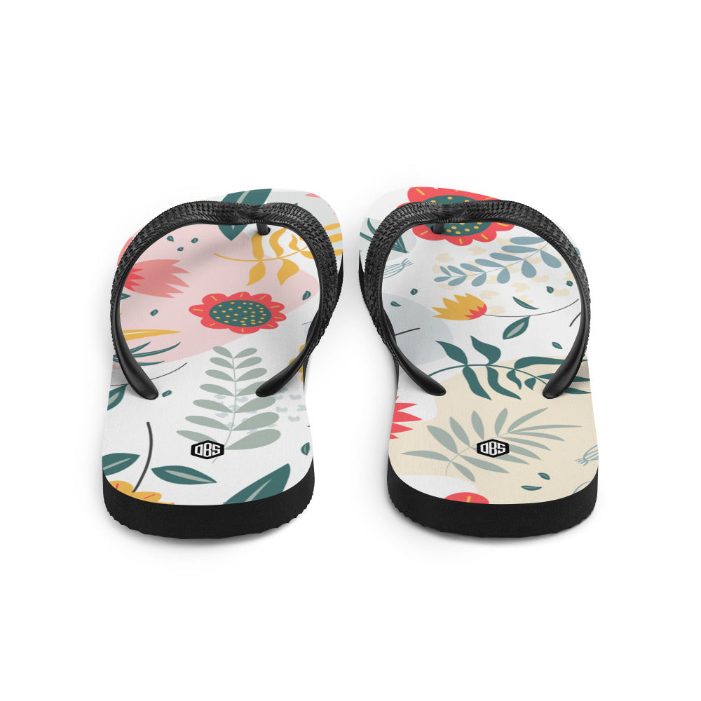 Floral Pattern Flip-Flops