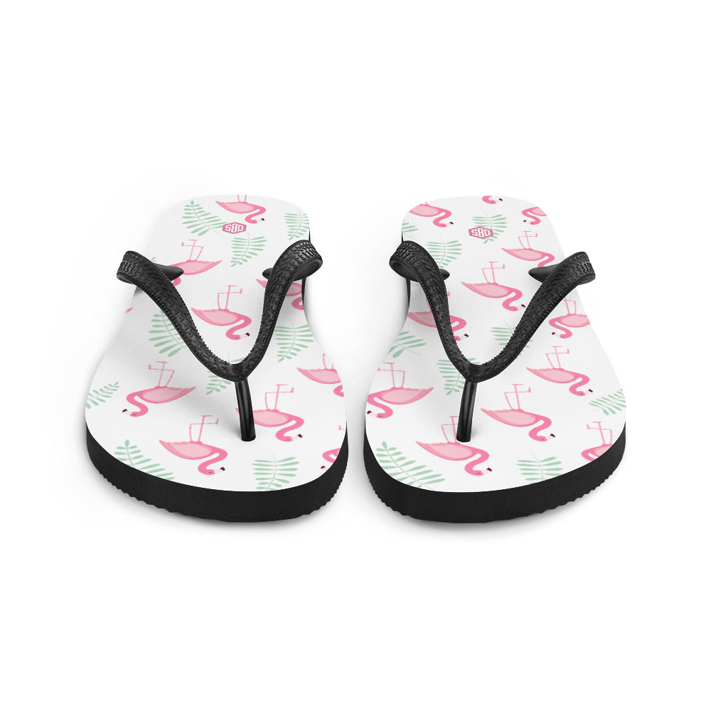 Pink Flamingo Tropical Flip-Flops