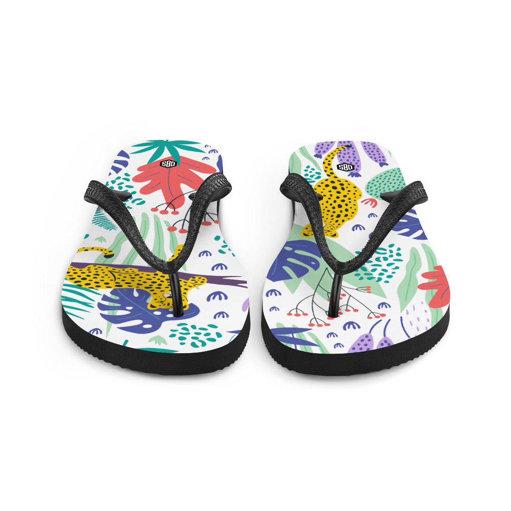 Leopards Tropical Flip-Flops