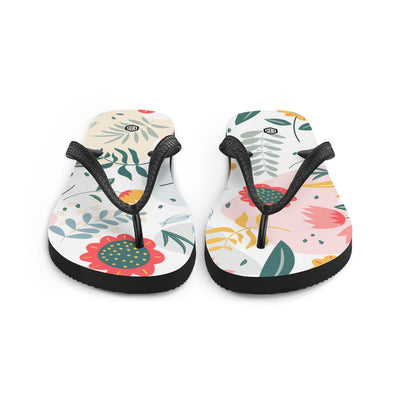 Floral Pattern Flip-Flops