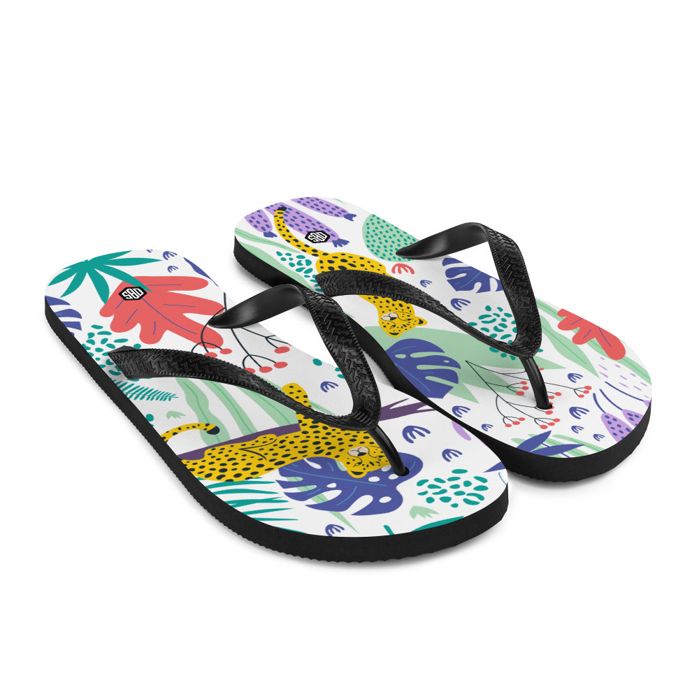 Leopards Tropical Flip-Flops