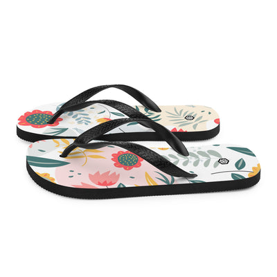 Floral Pattern Flip-Flops