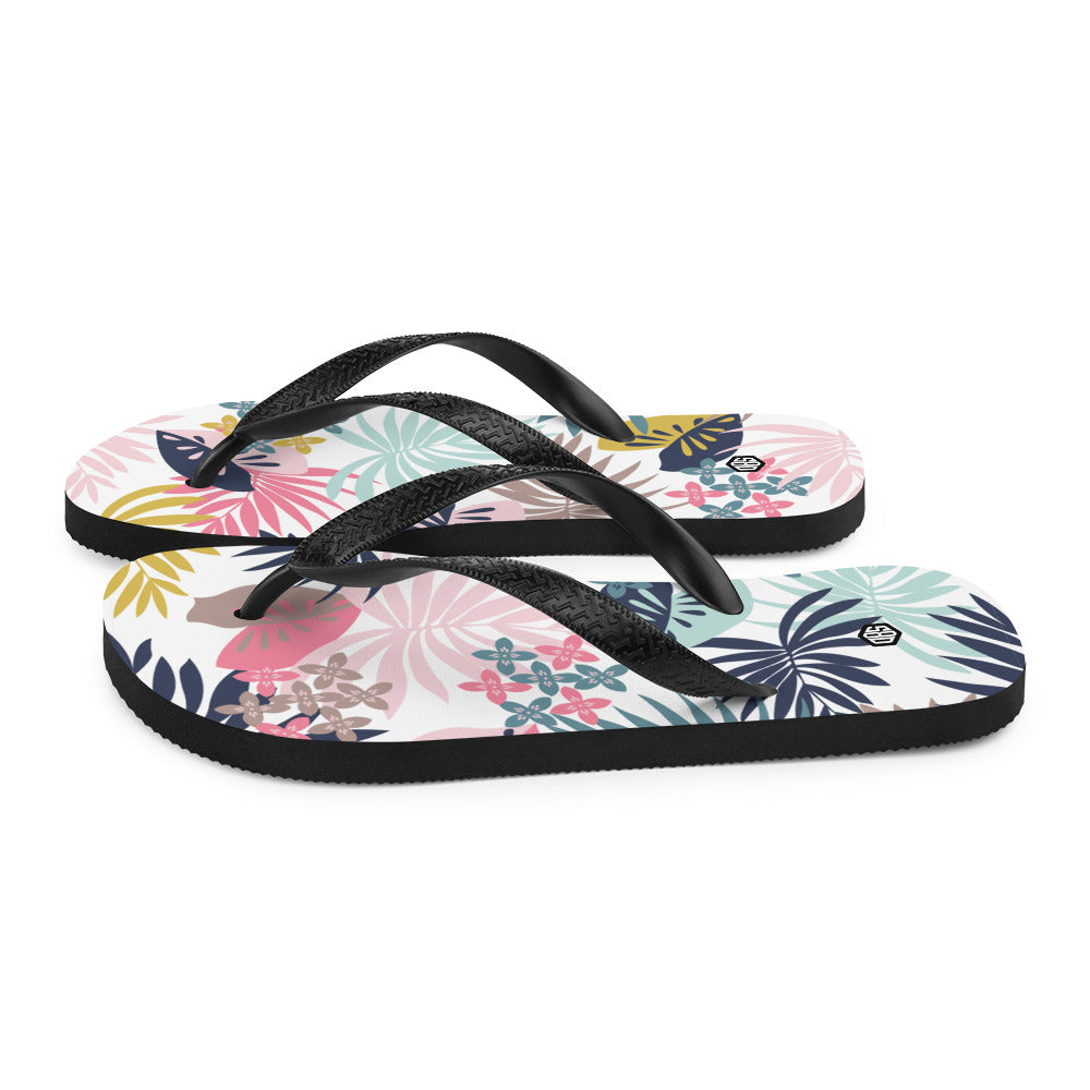 Tropical Foliage Flip-Flops