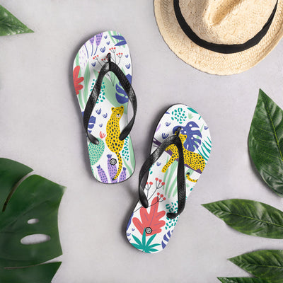 Leopards Tropical Flip-Flops