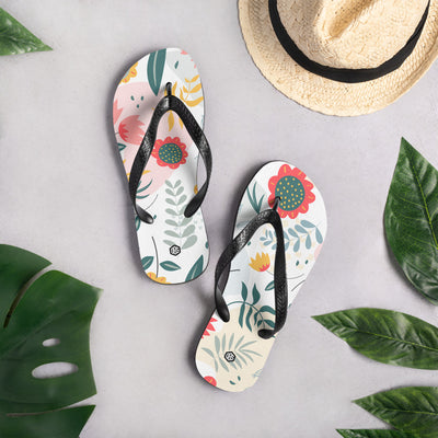 Floral Pattern Flip-Flops