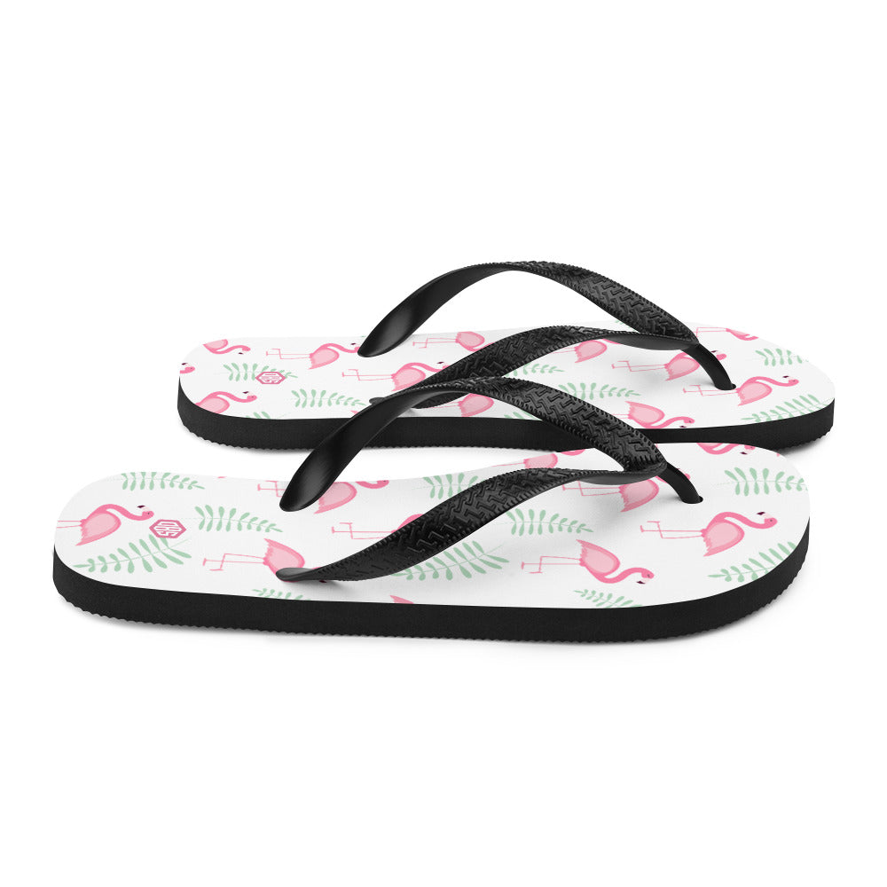 Pink Flamingo Tropical Flip-Flops