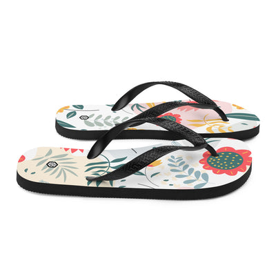 Floral Pattern Flip-Flops