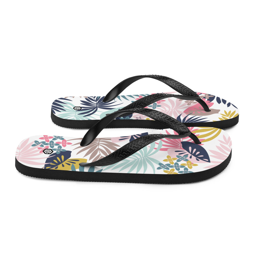 Tropical Foliage Flip-Flops