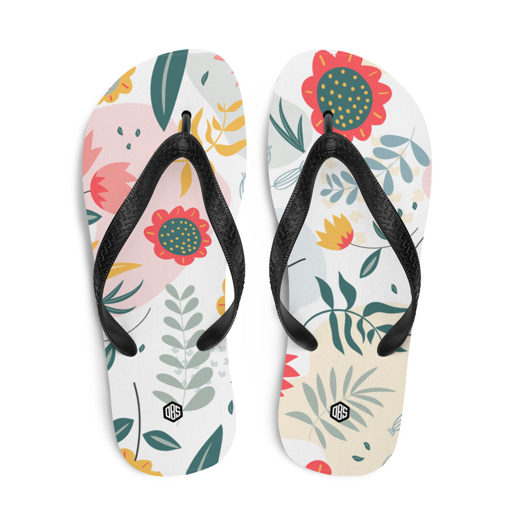 Floral Pattern Flip-Flops