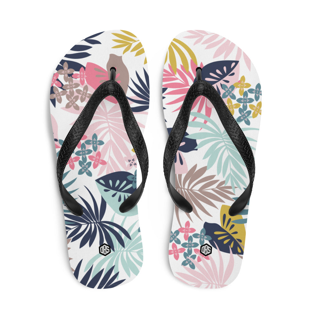 Tropical Foliage Flip-Flops